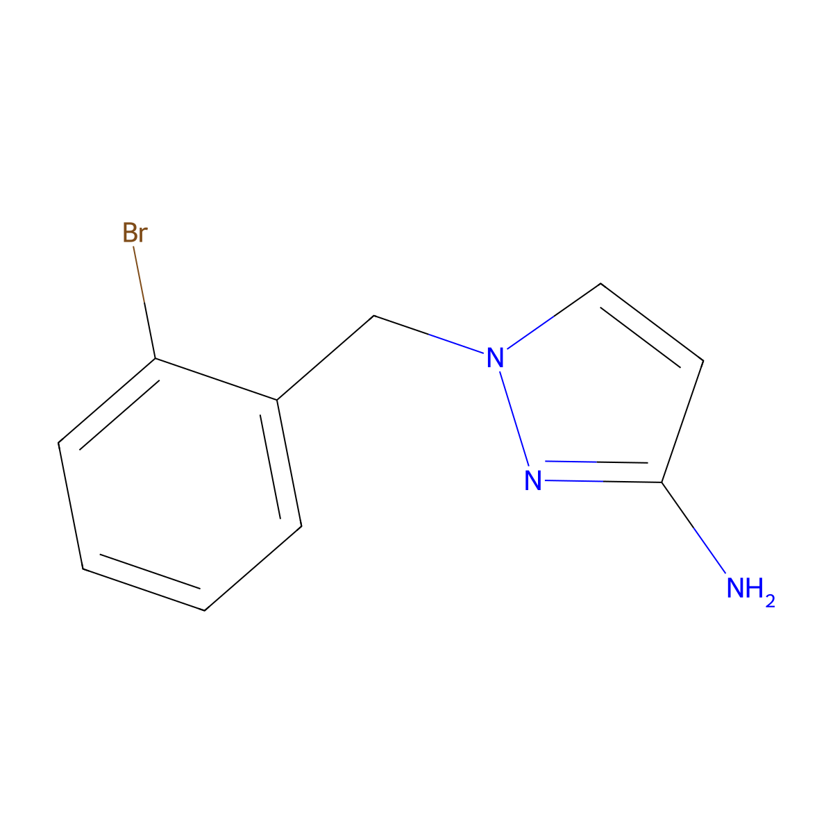 1-(2-bromobenzyl)-1H-pyrazol-3-amine molecular structure, CAS 1177315-04-6