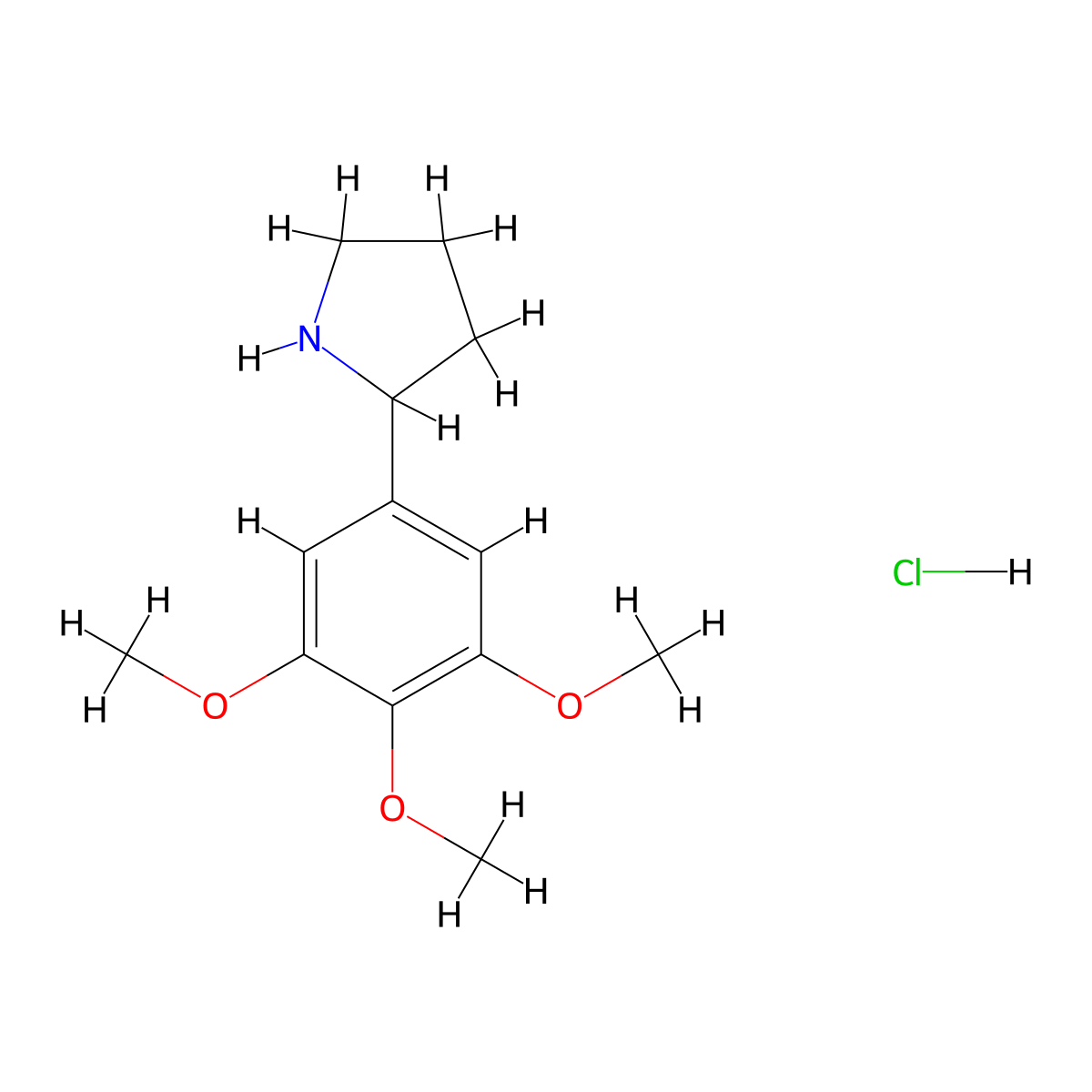 2-(3,4,5-Trimethoxyphenyl)pyrrolidine hydrochloride molecular structure, CAS 1177315-38-6