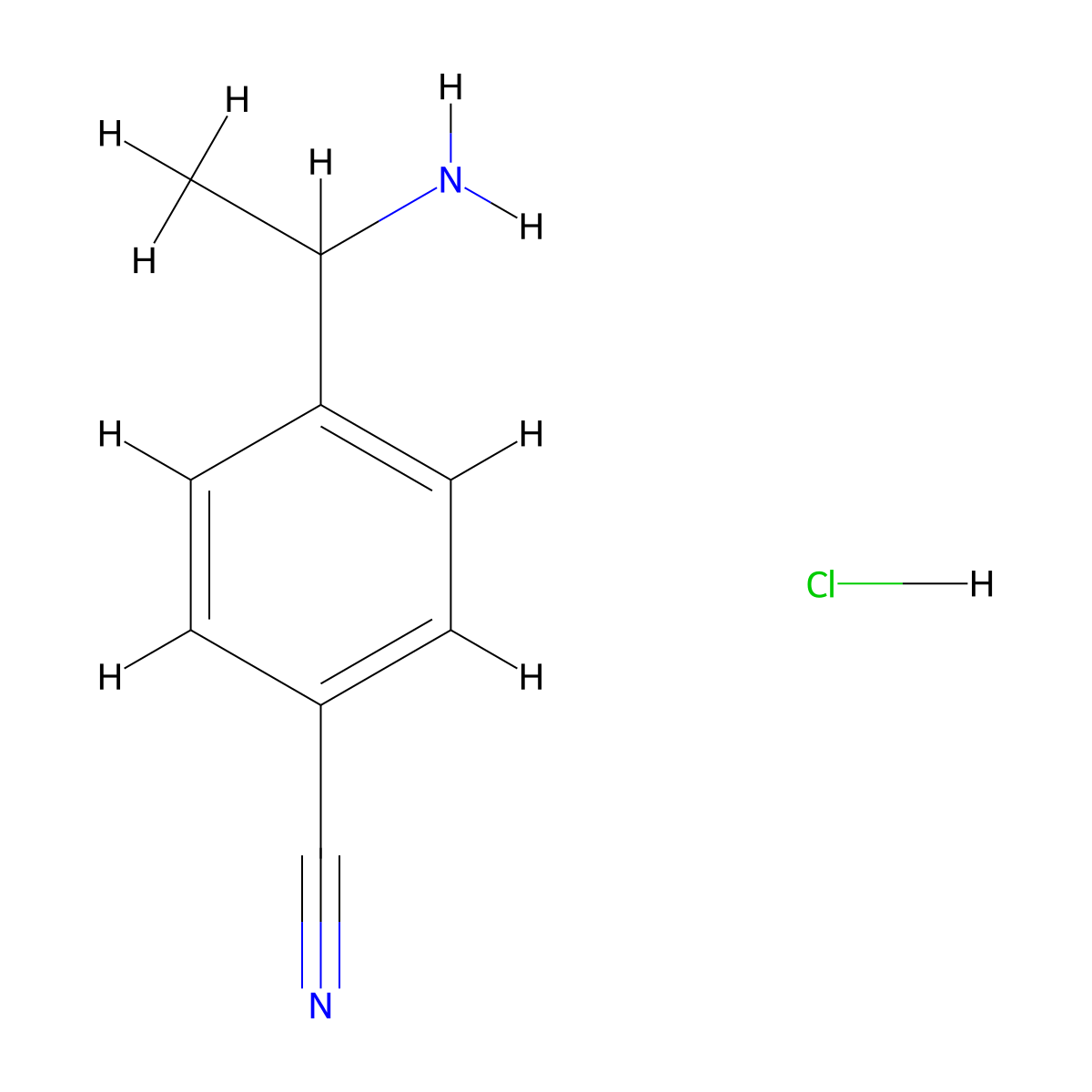 4-(1-Aminoethyl)benzonitrile hydrochloride molecular structure, CAS 1177316-44-7