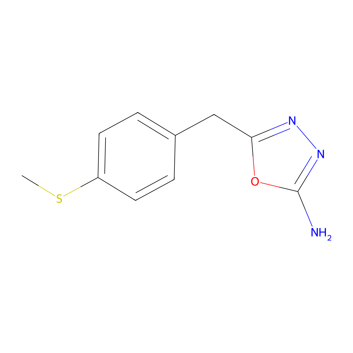 5-[4-(Methylthio)benzyl]-1,3,4-oxadiazol-2-amine molecular structure, CAS 1177316-64-1