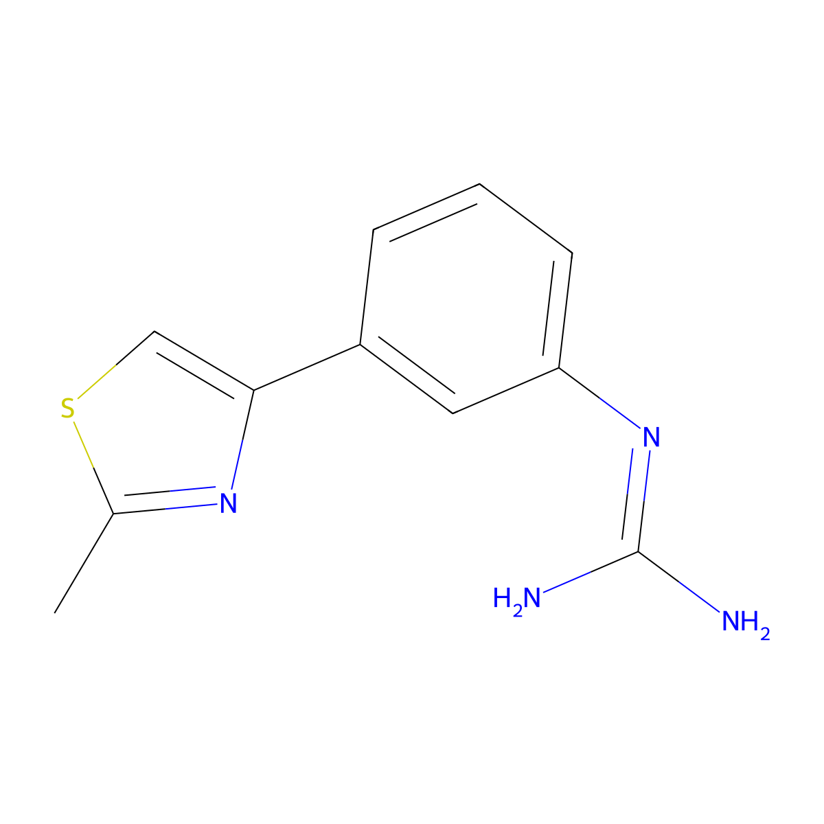 N-[3-(2-methyl-1,3-thiazol-4-yl)phenyl]guanidine molecular structure, CAS 1177316-89-0