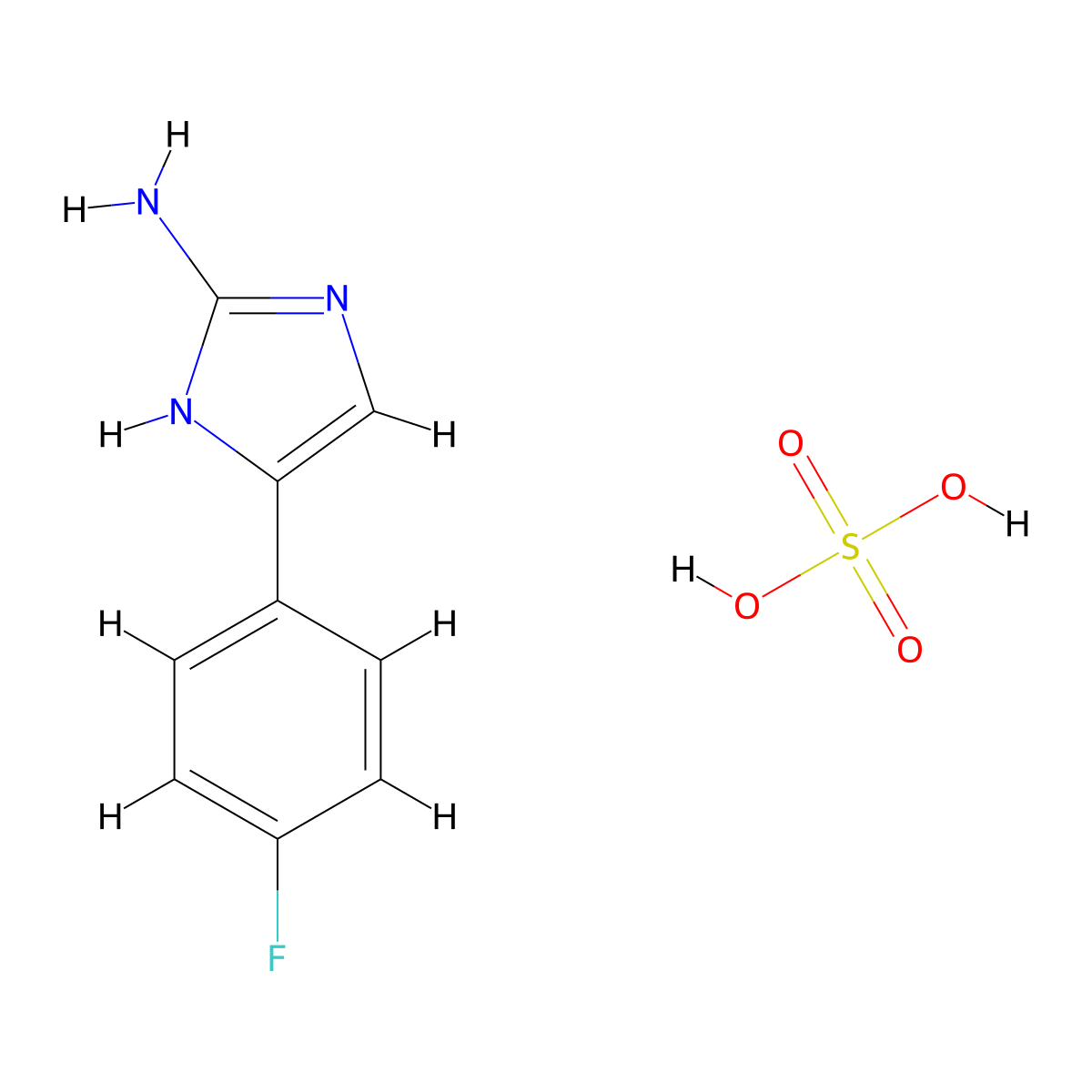 5-(4-fluorophenyl)-1H-imidazol-2-amine sulphate (2:1) molecular structure, CAS 1177317-21-3