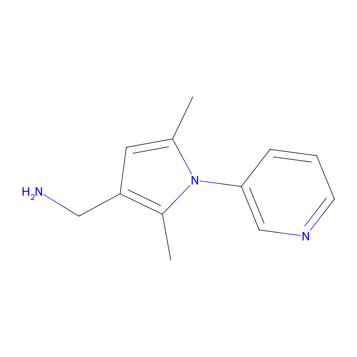 [(2,5-dimethyl-1-pyridin-3-yl-1H-pyrrol-3-yl)methyl]amine molecular structure, CAS 1177317-35-9