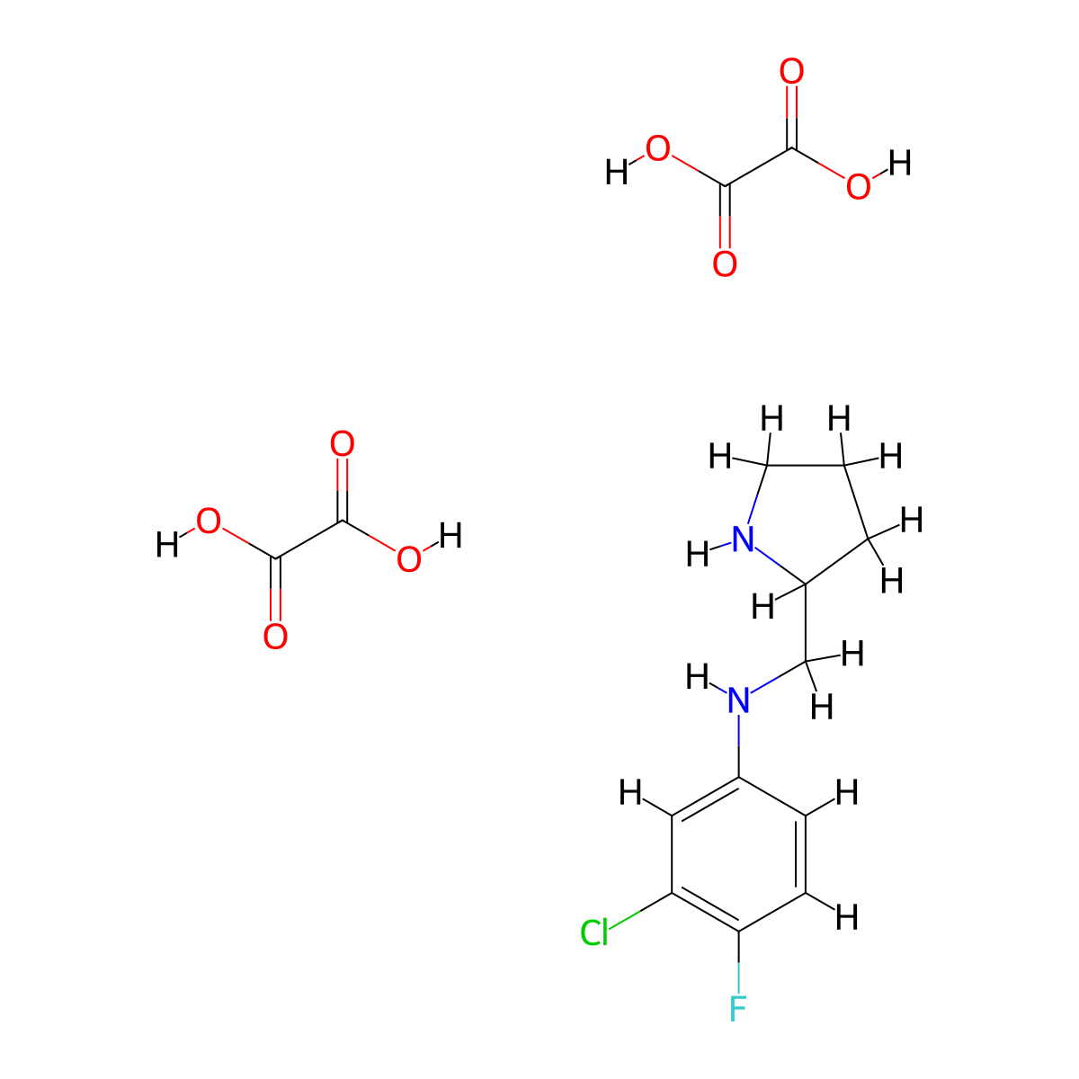 3-Chloro-4-fluoro-N-(pyrrolidin-2-ylmethyl)aniline dioxalate molecular structure, CAS 1177317-63-3