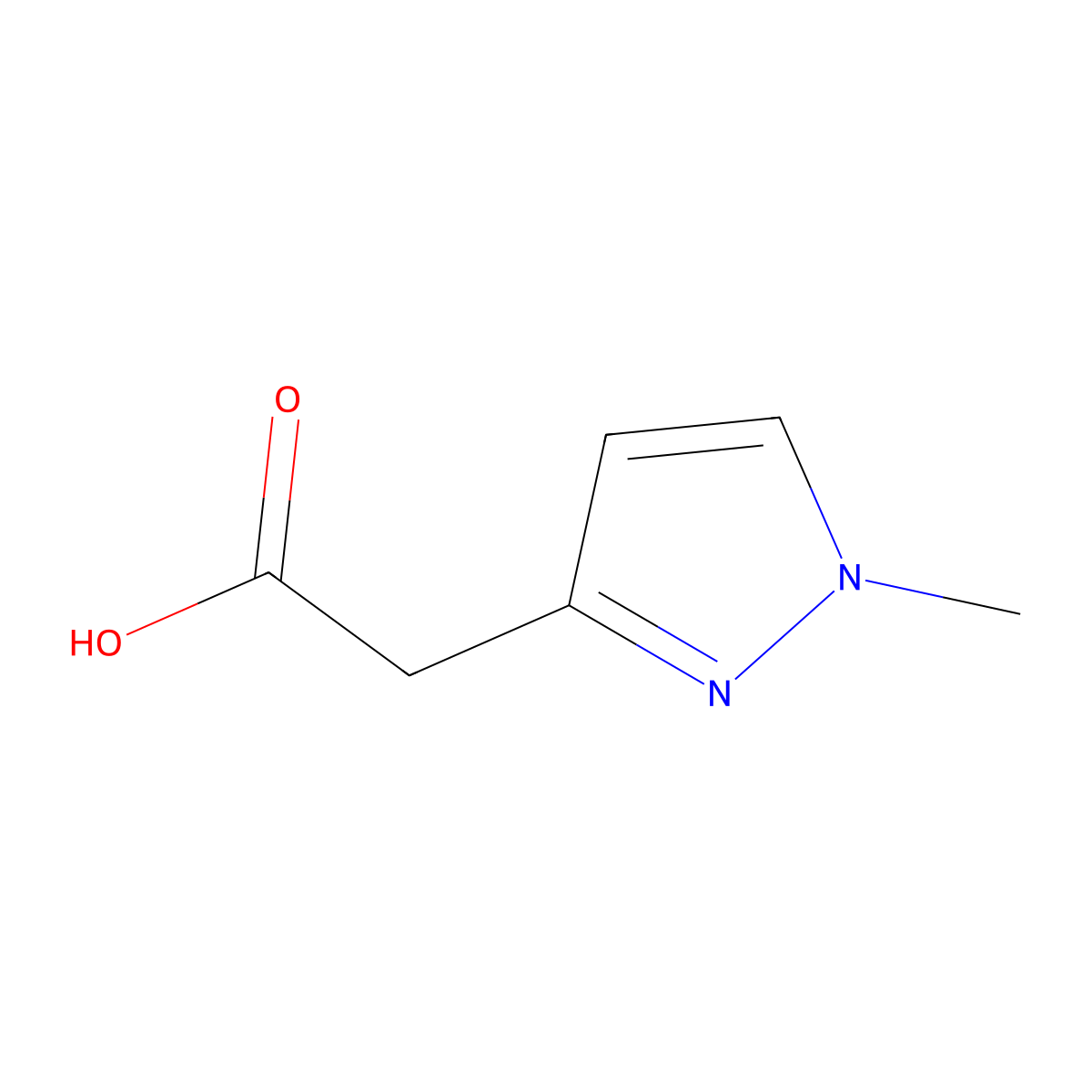(1-methyl-1H-pyrazol-3-yl)acetic acid molecular structure, CAS 1177318-00-1
