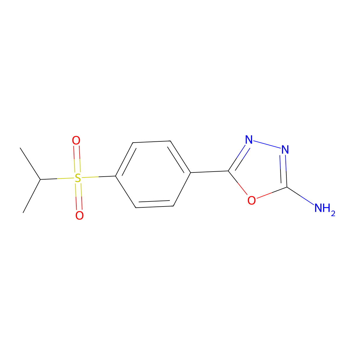 5-[4-(Isopropylsulfonyl)phenyl]-1,3,4-oxadiazol-2-amine molecular structure, CAS 1177318-35-2