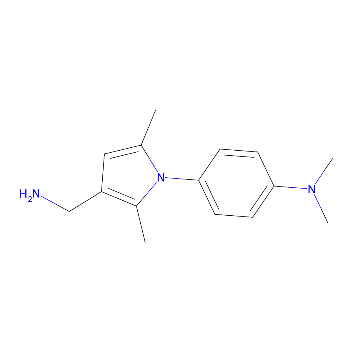 (4-[3-(Aminomethyl)-2,5-dimethyl-1H-pyrrol-1-YL]phenyl)dimethylamine molecular structure, CAS 1177318-63-6