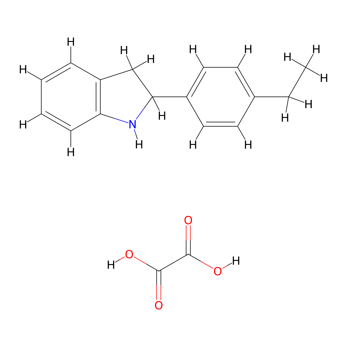 2-(4-Ethylphenyl)indoline oxalate molecular structure, CAS 1177318-85-2