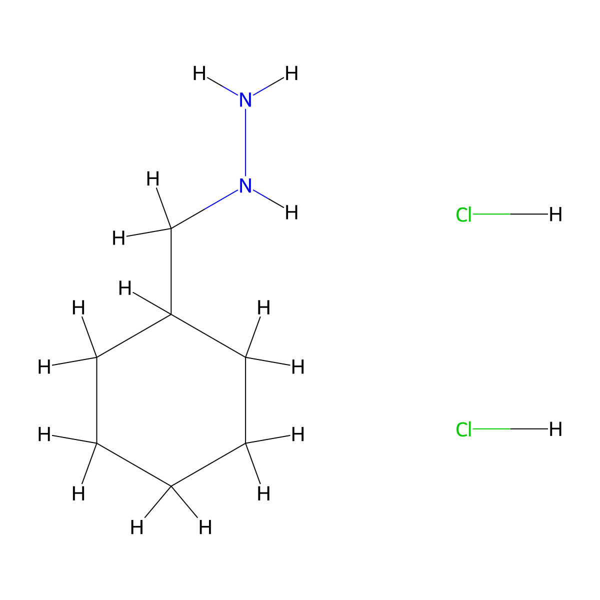 (Cyclohexylmethyl)hydrazine dihydrochloride molecular structure, CAS 1177319-00-4