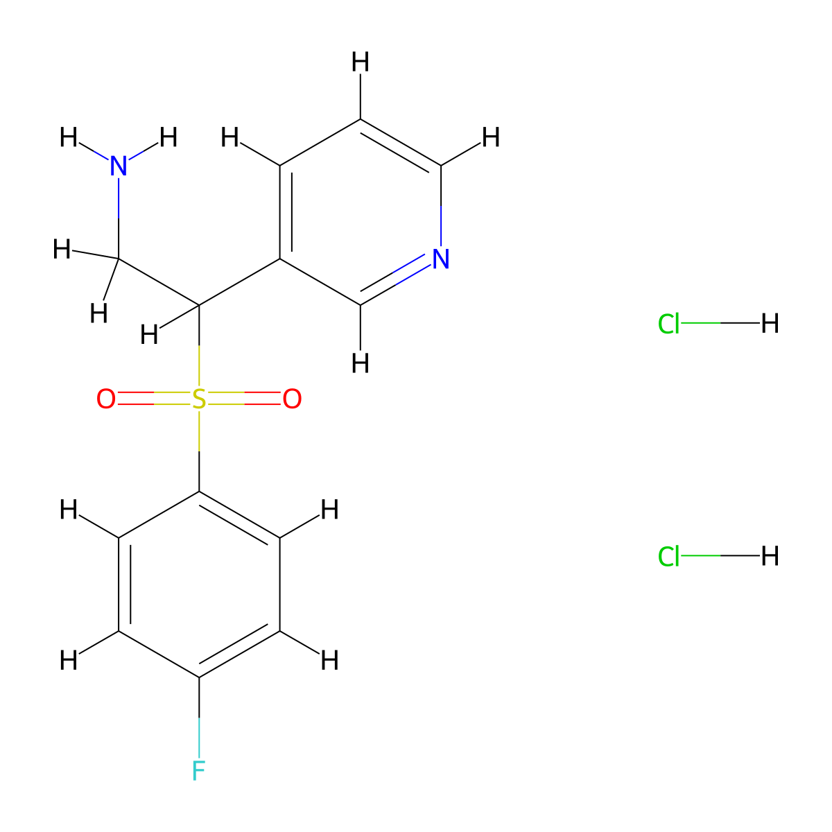 2-(4-Fluorobenzenesulfonyl)-2-(pyridin-3-yl)ethan-1-amine dihydrochloride molecular structure, CAS 1177319-17-3