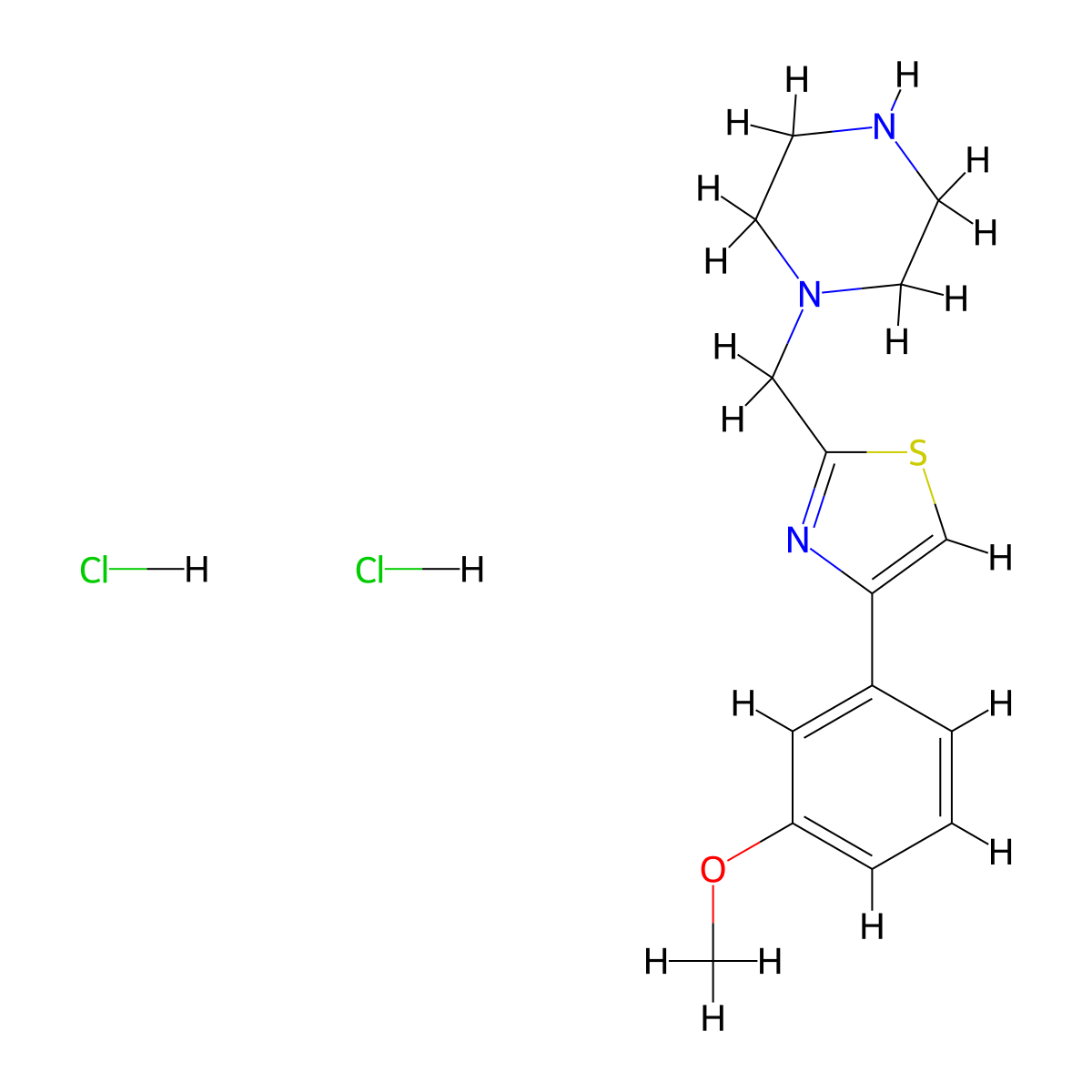 4-(3-Methoxyphenyl)-2-(piperazin-1-ylmethyl)thiazole dihydrochloride molecular structure, CAS 1177320-64-7