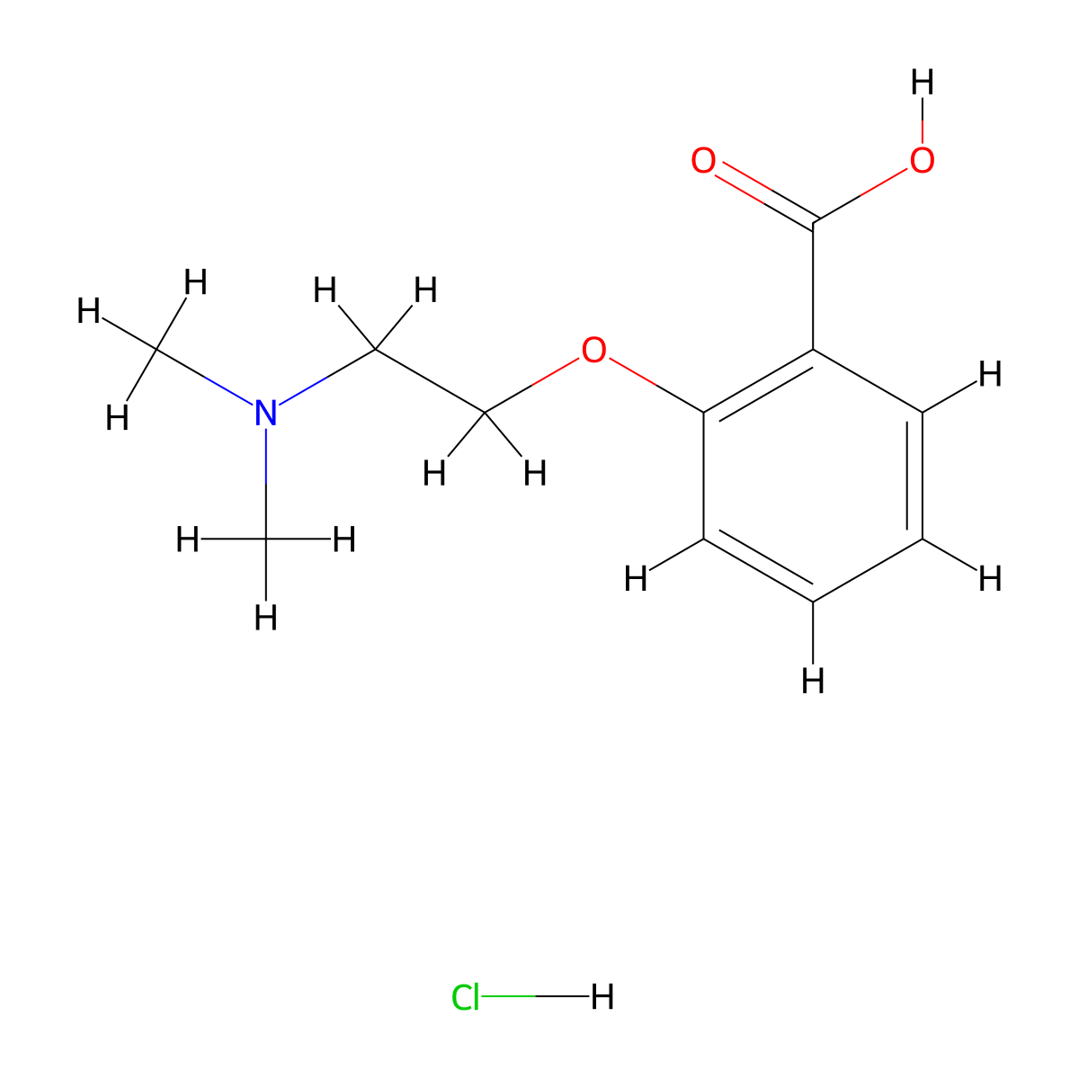 2-[2-(Dimethylamino)ethoxy]benzoic acid hydrochloride molecular structure, CAS 1177320-86-3