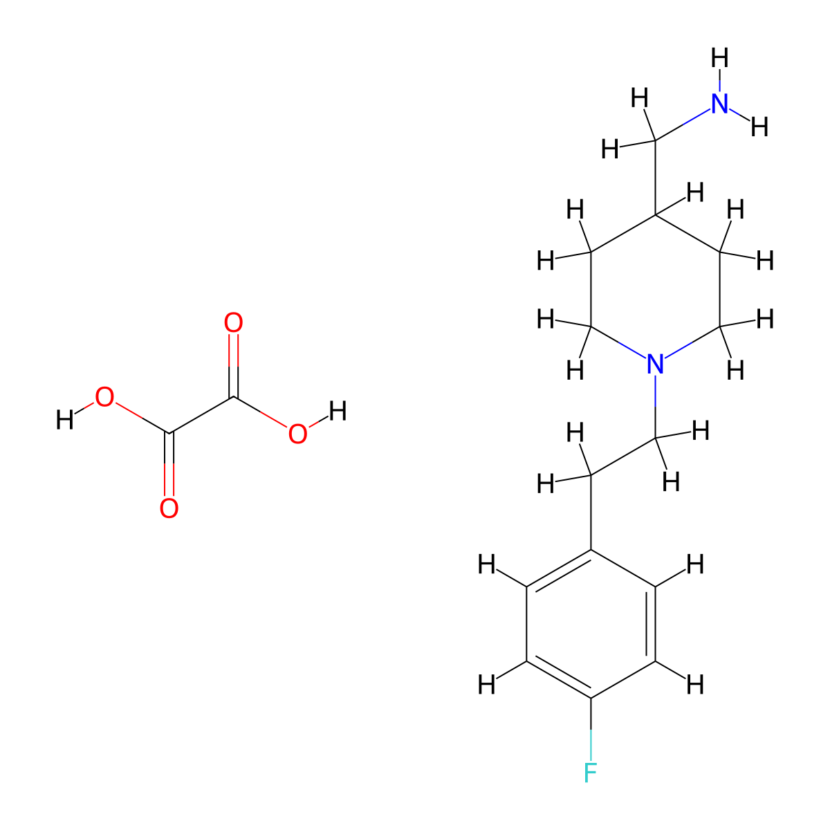 (1-[2-(4-Fluorophenyl)ethyl]piperidin-4-YL)methylamine oxalate molecular structure, CAS 1177321-27-5