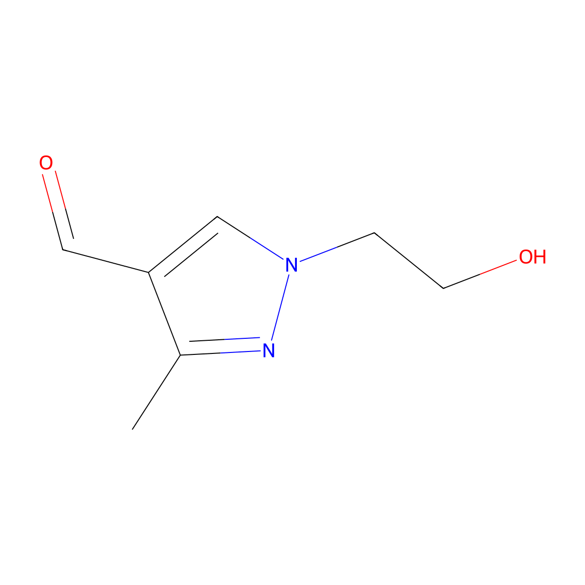 1-(2-hydroxyethyl)-3-methyl-1H-pyrazole-4-carbaldehyde molecular structure, CAS 1177321-94-6