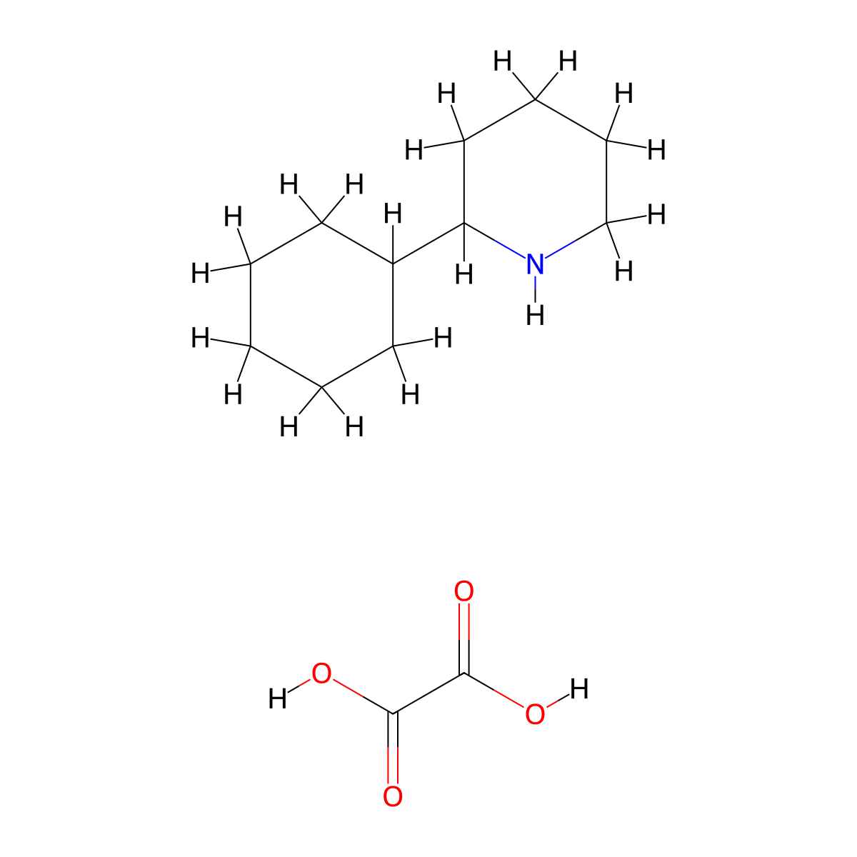 2-Cyclohexylpiperidine oxalate molecular structure, CAS 1177322-67-6
