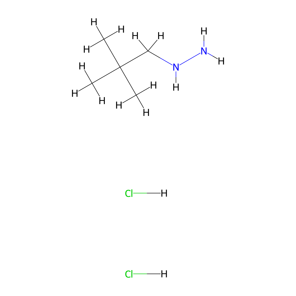 (2,2-Dimethylpropyl)hydrazine dihydrochloride molecular structure, CAS 1177323-30-6