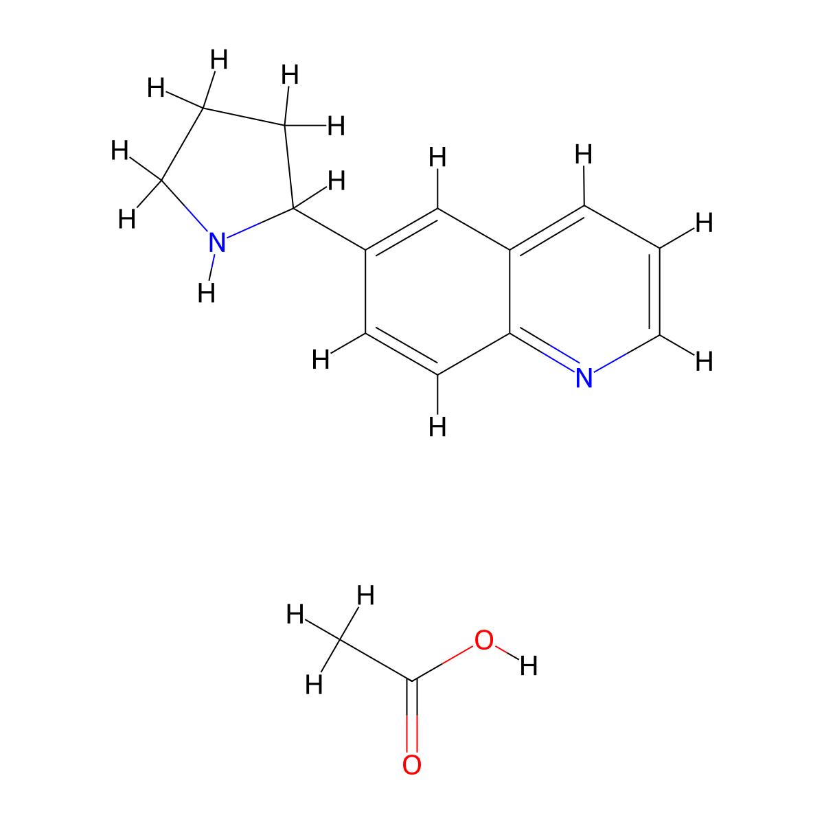 6-(Pyrrolidin-2-yl)quinoline acetate molecular structure, CAS 1177324-07-0