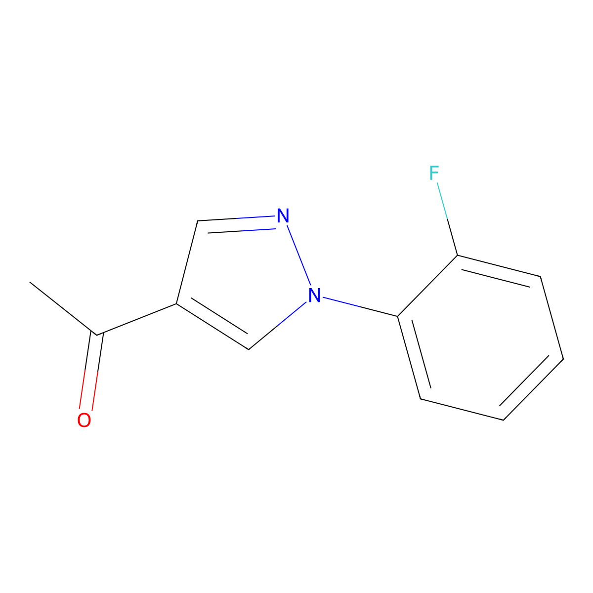 1-[1-(2-Fluorophenyl)-1h-pyrazol-4-yl]ethanone molecular structure, CAS 1177325-28-8