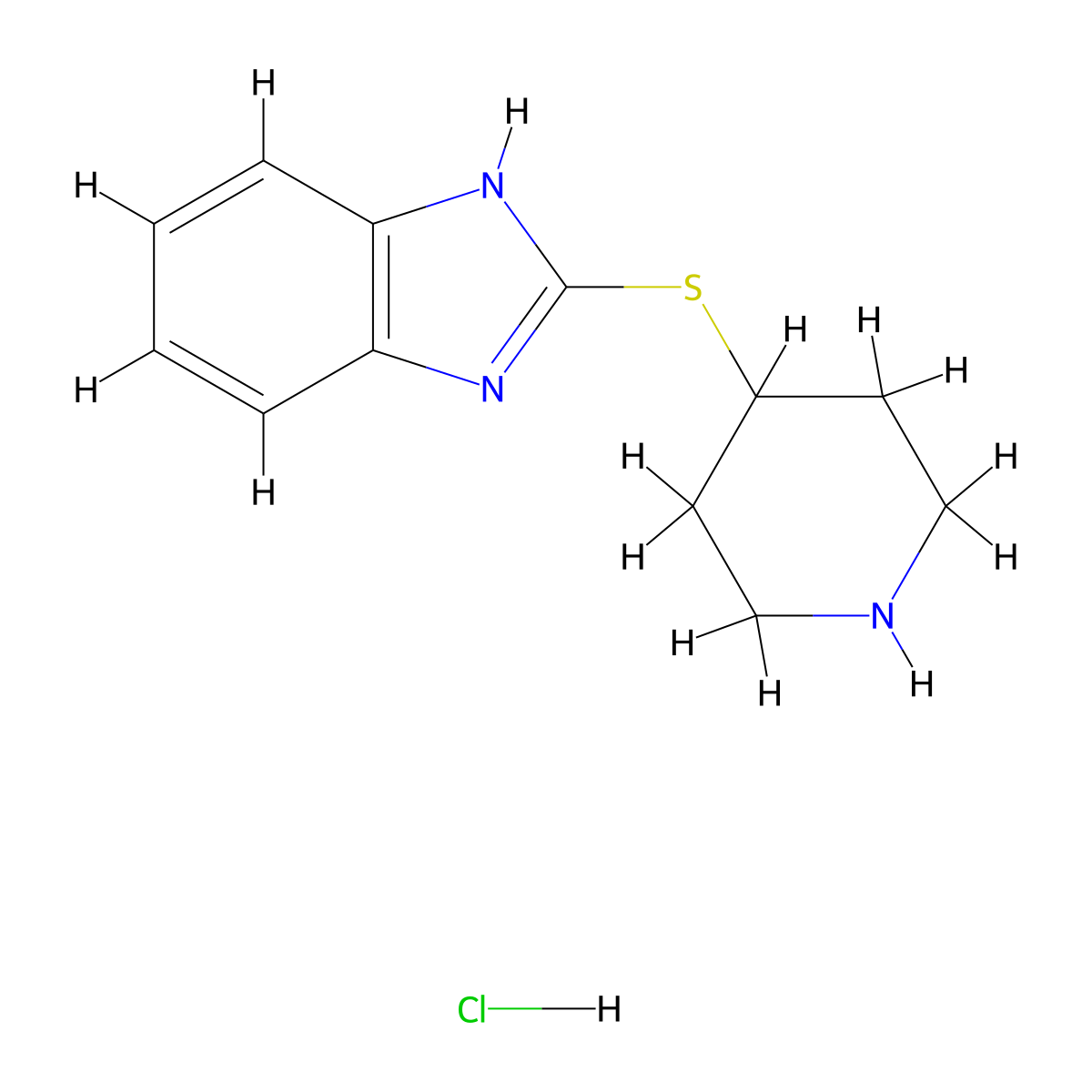 2-(piperidin-4-ylthio)-1H-benzo[d]imidazole hydrochloride molecular structure, CAS 1177325-67-5