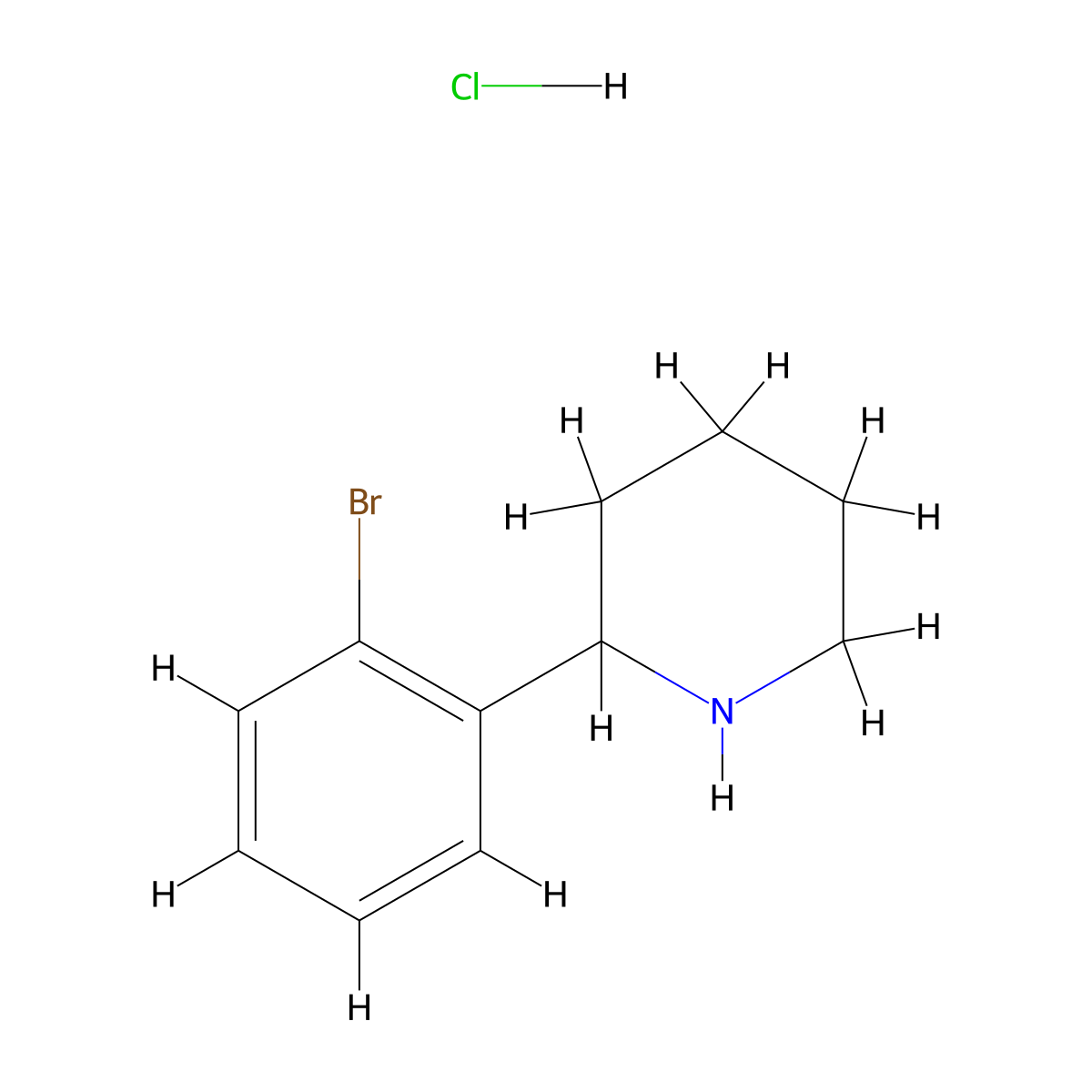 2-(2-Bromophenyl)piperidine hydrochloride molecular structure, CAS 1177325-72-2