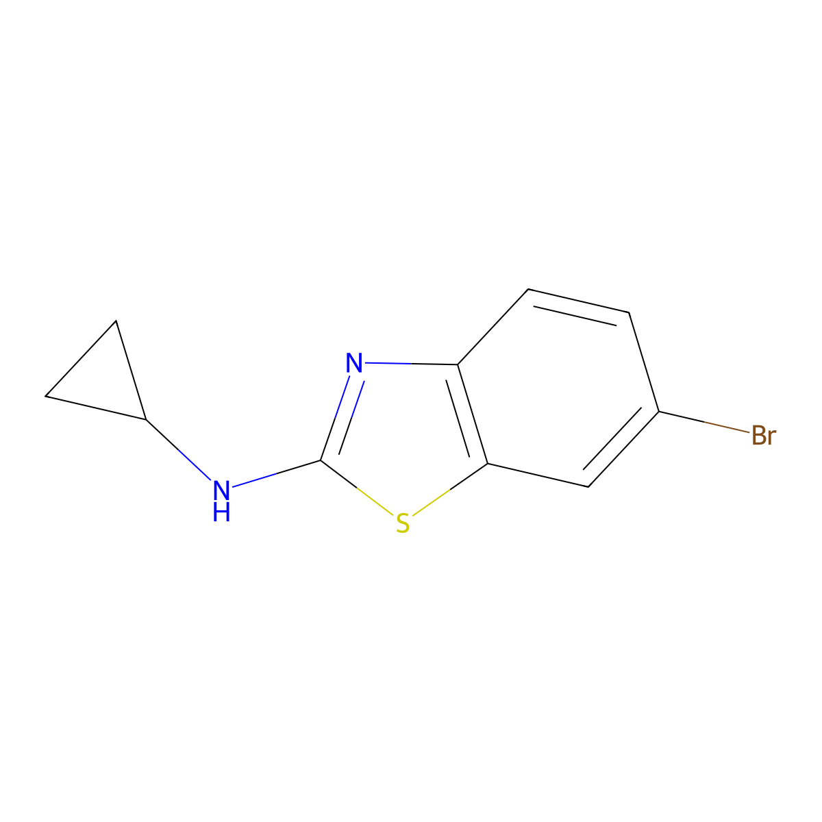 6-bromo-N-cyclopropyl-1,3-benzothiazol-2-amine molecular structure, CAS 1177325-80-2