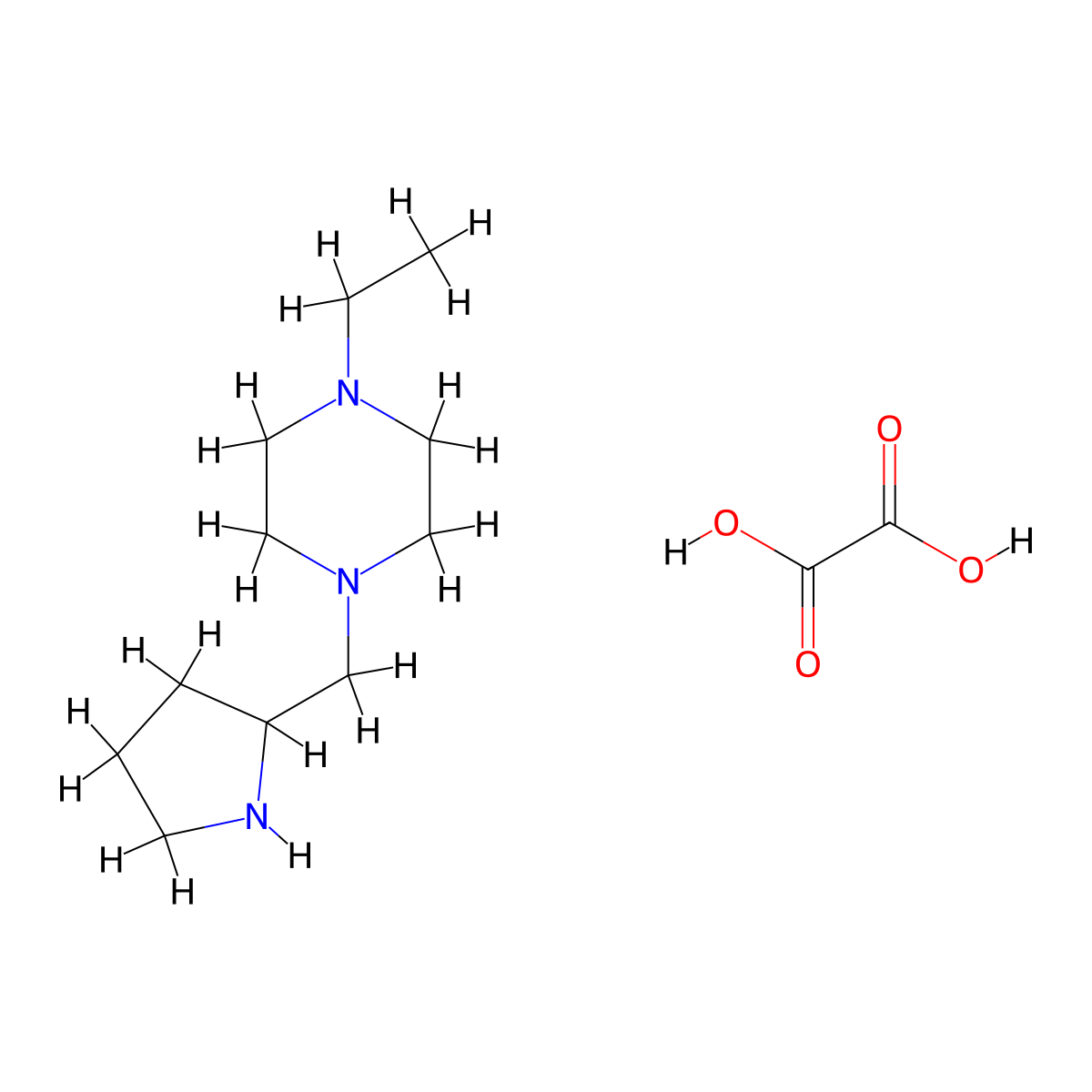1-Ethyl-4-(pyrrolidin-2-ylmethyl)piperazine oxalate molecular structure, CAS 1177326-54-3
