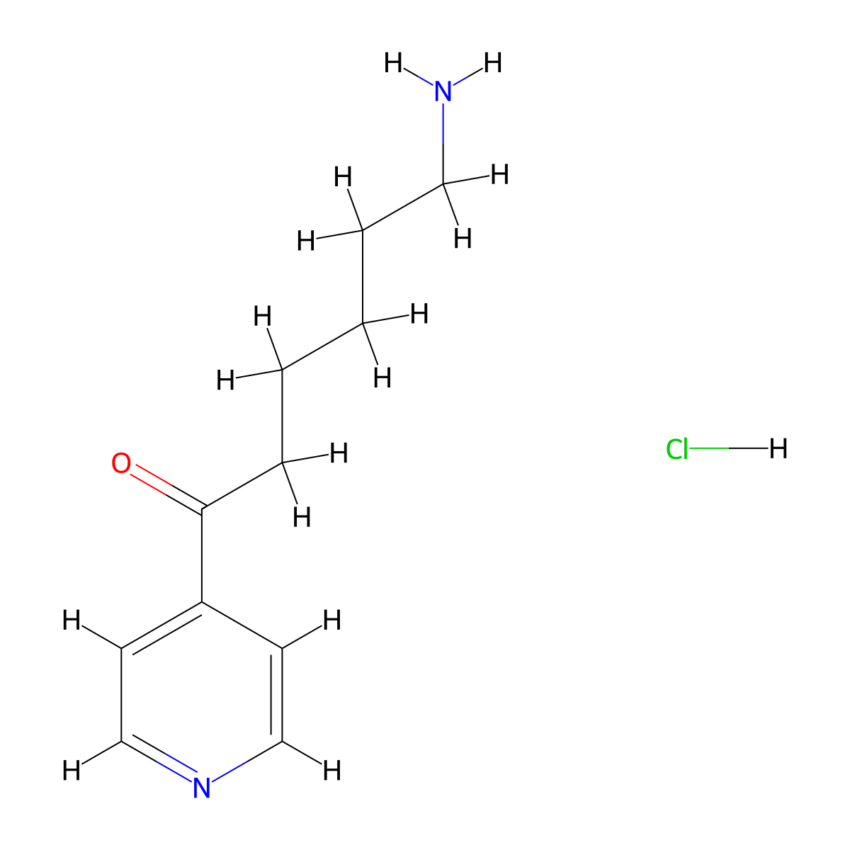 6-Amino-1-pyridin-4-ylhexan-1-one hydrochloride molecular structure, CAS 1177327-19-3