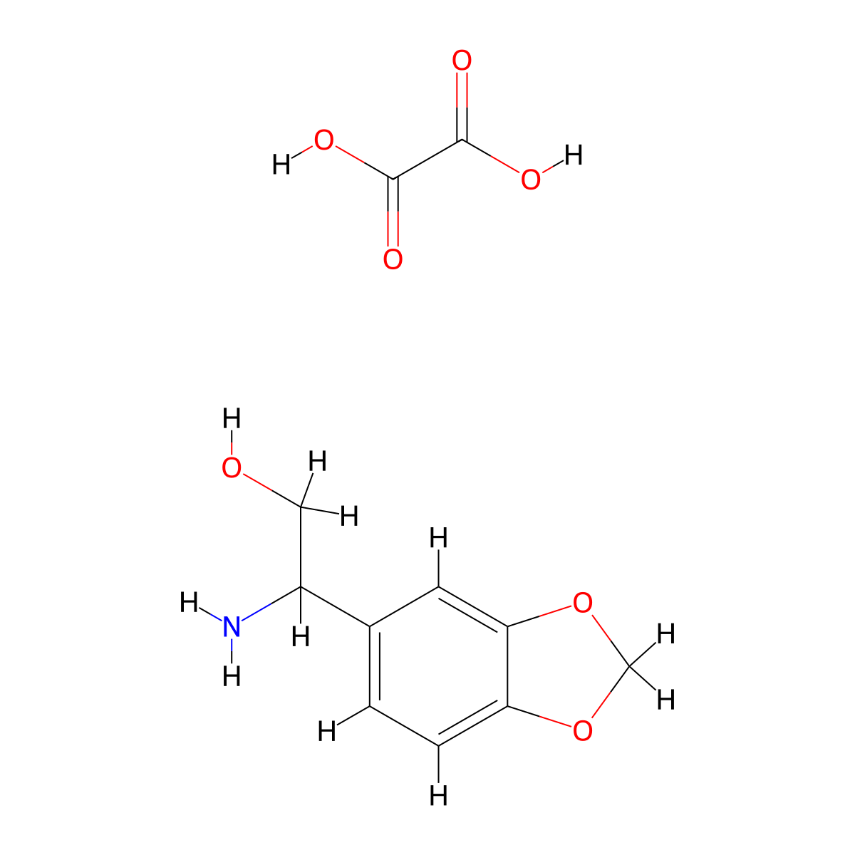 2-Amino-2-(1,3-benzodioxol-5-YL)ethanol oxalate molecular structure, CAS 1177327-22-8