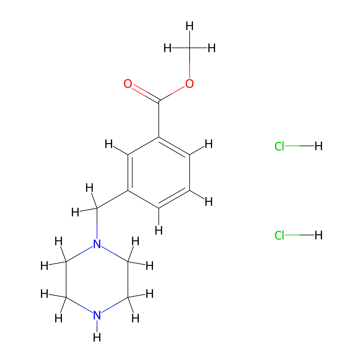 Methyl 3-(piperazin-1-ylmethyl)benzoate dihydrochloride molecular structure, CAS 1177327-40-0