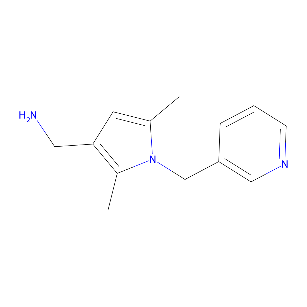 ([2,5-Dimethyl-1-(pyridin-3-ylmethyl)-1H-pyrrol-3-YL]methyl)amine molecular structure, CAS 1177327-48-8