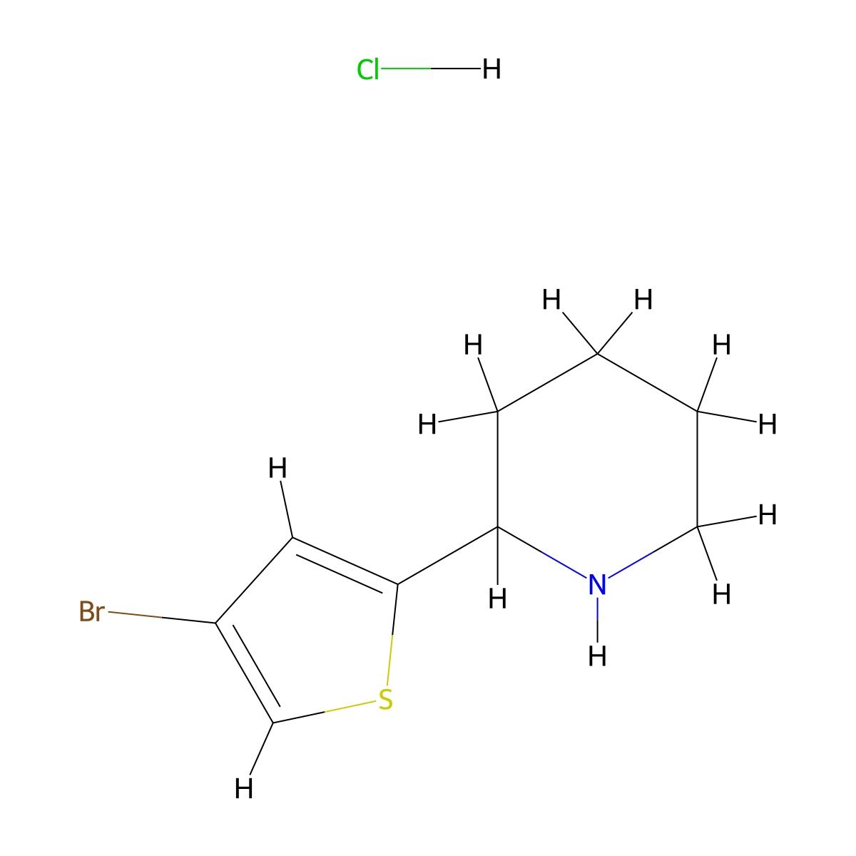 2-(4-Bromothiophen-2-yl)piperidine hydrochloride molecular structure, CAS 1177327-68-2