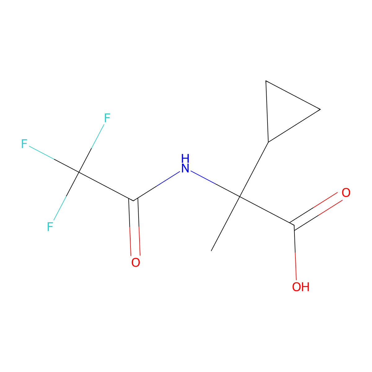 2-Cyclopropyl-2-(trifluoroacetamido)propanoic acid molecular structure, CAS 1177328-28-7