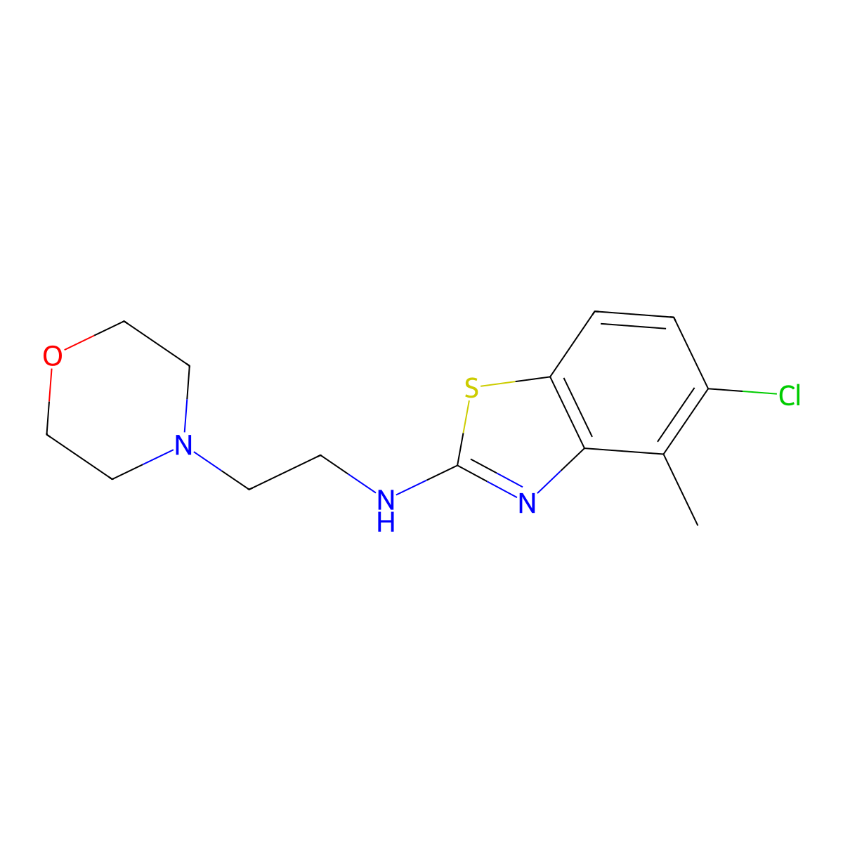 5-chloro-4-methyl-N-(2-morpholinoethyl)benzo[d]thiazol-2-amine molecular structure, CAS 1177328-36-7