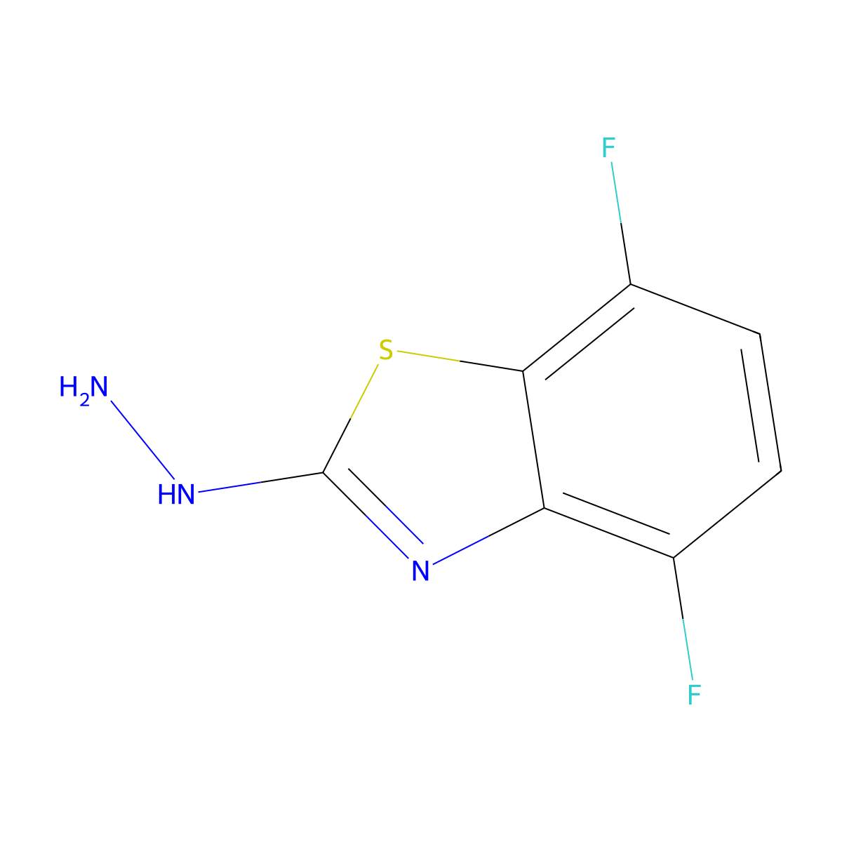 4,7-Difluoro-2-hydrazinyl-1,3-benzothiazole molecular structure, CAS 1177330-16-3