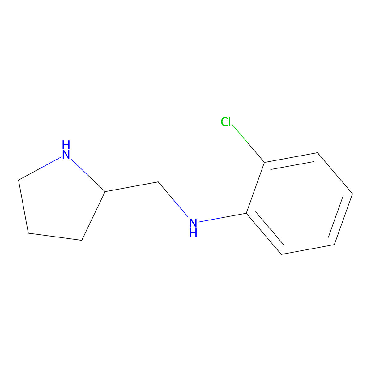 2-chloro-N-(pyrrolidin-2-ylmethyl)aniline molecular structure, CAS 1177331-22-4
