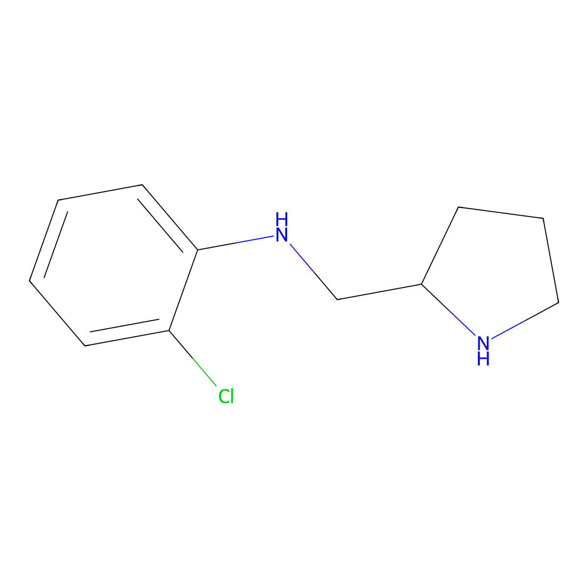 2-chloro-N-(pyrrolidin-2-ylmethyl)aniline molecular structure, CAS 1177331-22-4