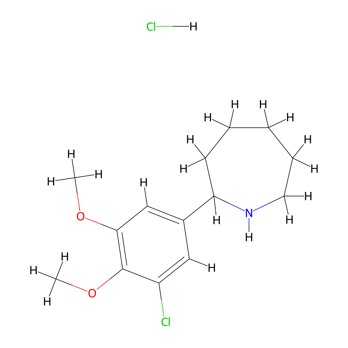 2-(3-Chloro-4,5-dimethoxyphenyl)azepane hydrochloride molecular structure, CAS 1177331-37-1