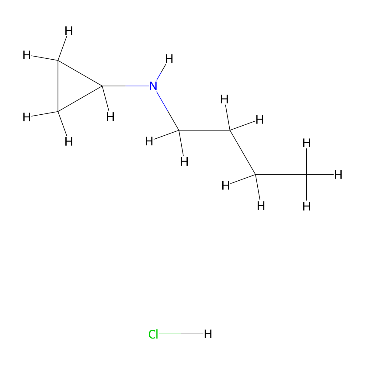 N-butylcyclopropanamine hydrochloride molecular structure, CAS 1177331-79-1