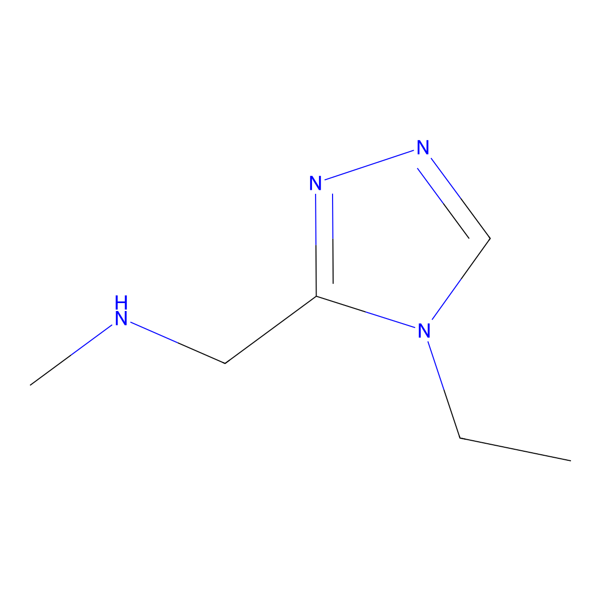 1-(4-ethyl-4H-1,2,4-triazol-3-yl)-N-methylmethanamine molecular structure, CAS 1177333-47-9
