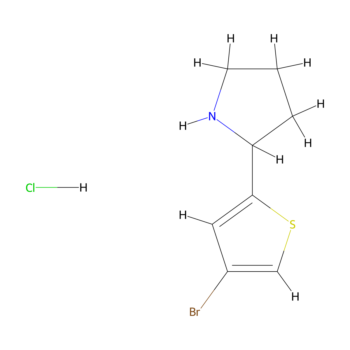 2-(4-Bromothiophen-2-yl)pyrrolidine hydrochloride molecular structure, CAS 1177333-57-1