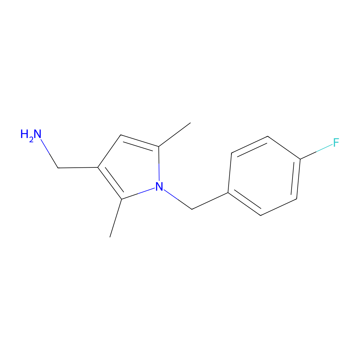 {[1-(4-fluorobenzyl)-2,5-dimethyl-1H-pyrrol-3-yl]methyl}amine molecular structure, CAS 1177333-89-9