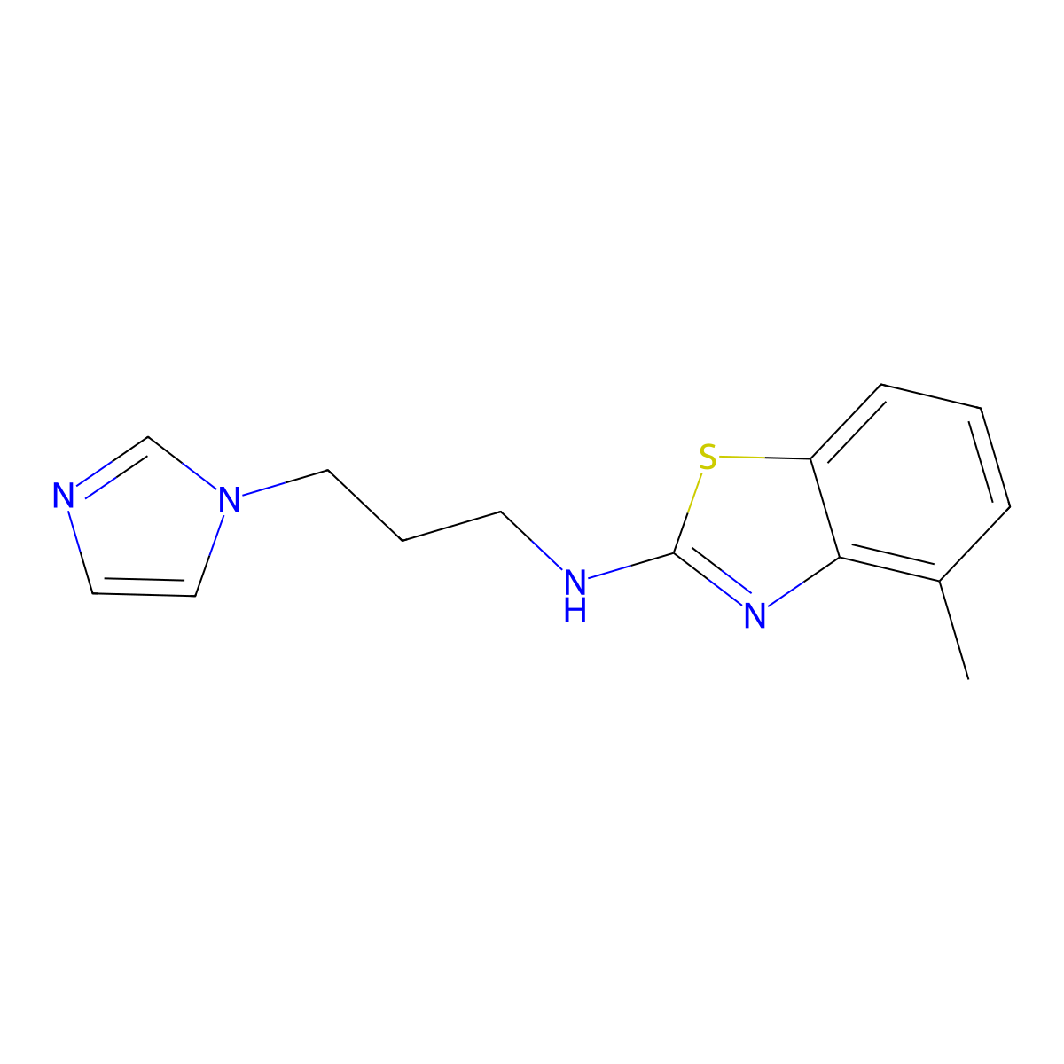 N-[3-(1H-imidazol-1-yl)propyl]-4-methyl-1,3-benzothiazol-2-amine molecular structure, CAS 1177334-28-9