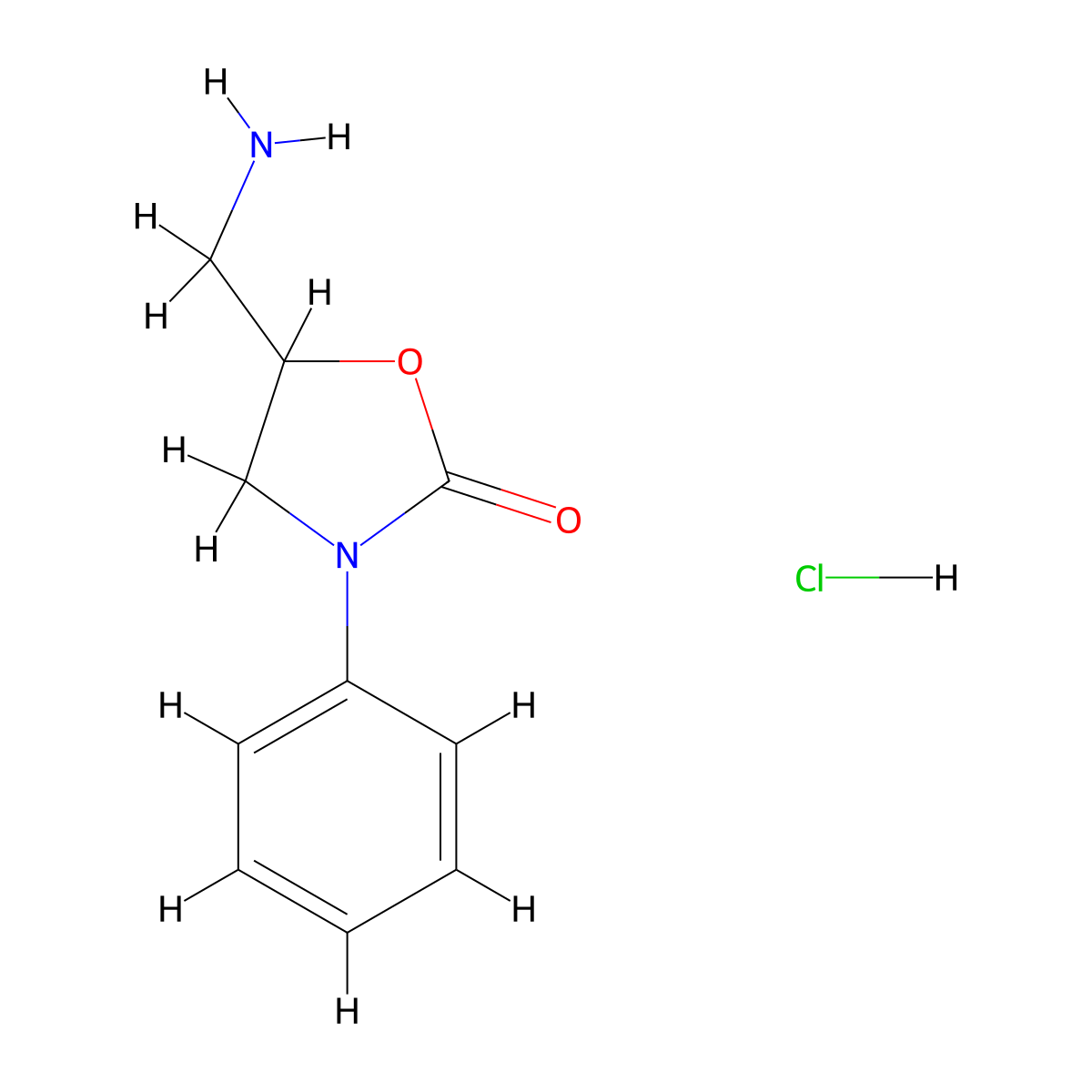 5-(Aminomethyl)-3-phenyl-1,3-oxazolidin-2-one hydrochloride molecular structure, CAS 1177334-30-3