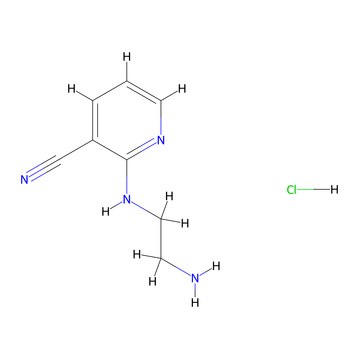 2-[(2-Aminoethyl)amino]pyridine-3-carbonitrile hydrochloride molecular structure, CAS 1177335-48-6