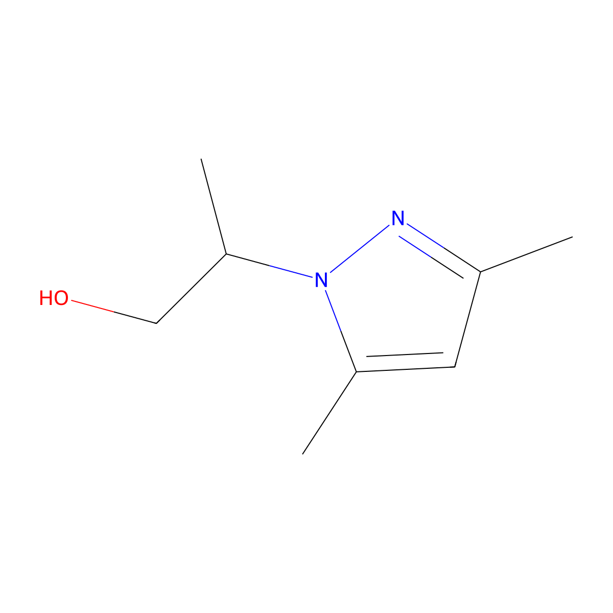 2-(3,5-Dimethyl-1H-pyrazol-1-YL)-1-propanol molecular structure, CAS 1177336-15-0