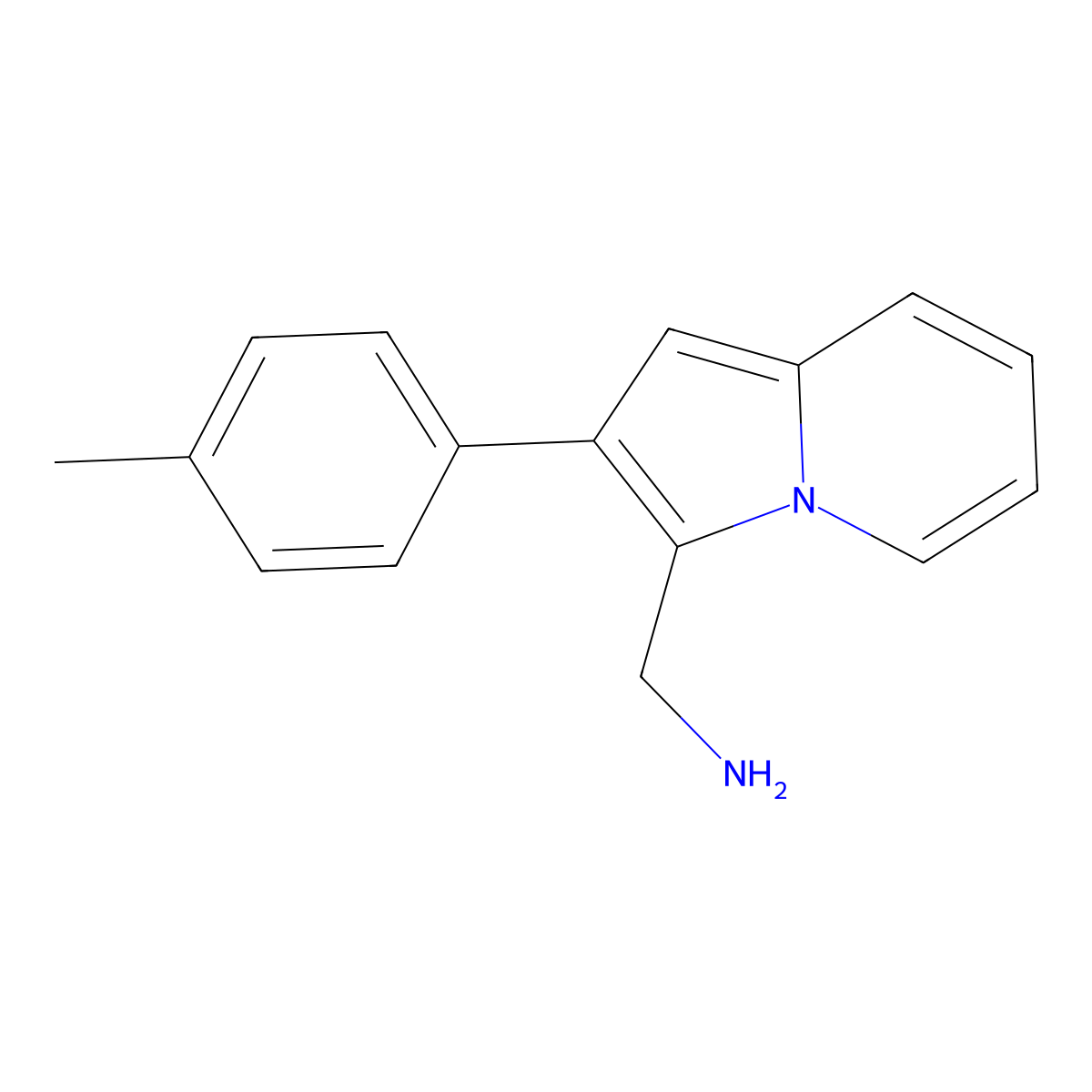 [2-(4-Methylphenyl)indolizin-3-yl]methanamine molecular structure, CAS 1177336-17-2