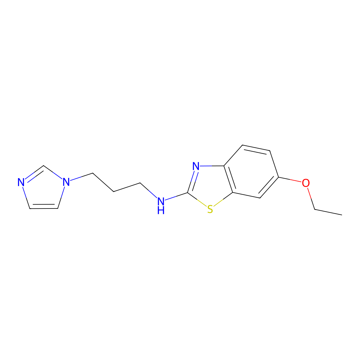 N-(3-(1H-imidazol-1-yl)propyl)-6-ethoxybenzo[d]thiazol-2-amine molecular structure, CAS 1177336-44-5