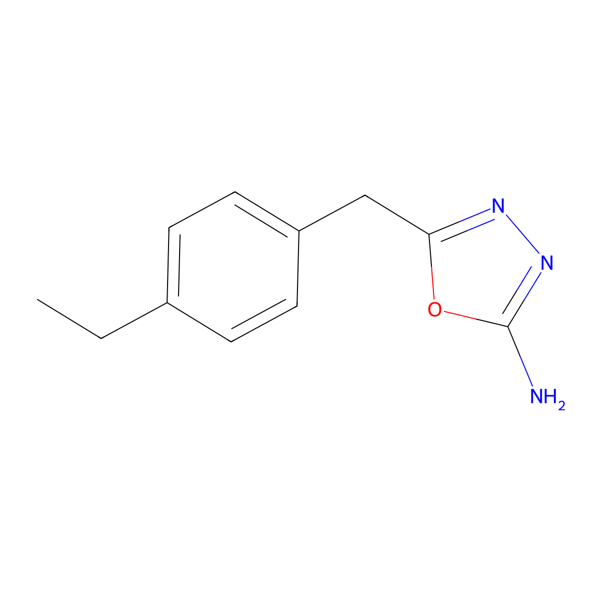 5-(4-Ethylbenzyl)-1,3,4-oxadiazol-2-amine molecular structure, CAS 1177336-92-3