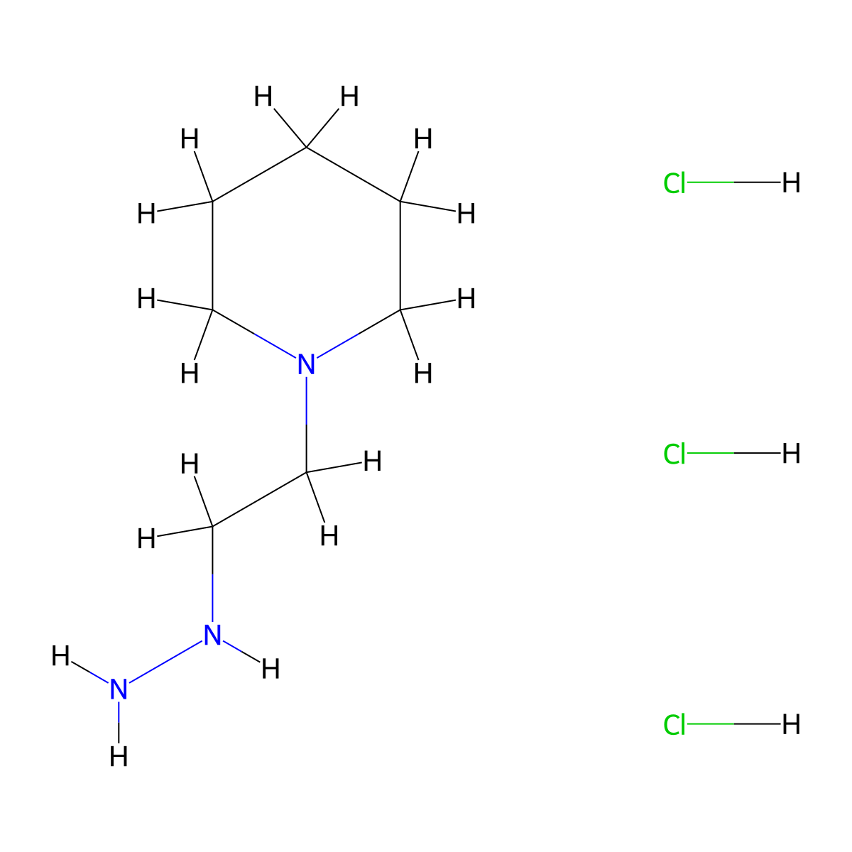 1-(2-Hydrazinylethyl)piperidine trihydrochloride molecular structure, CAS 1177337-14-2