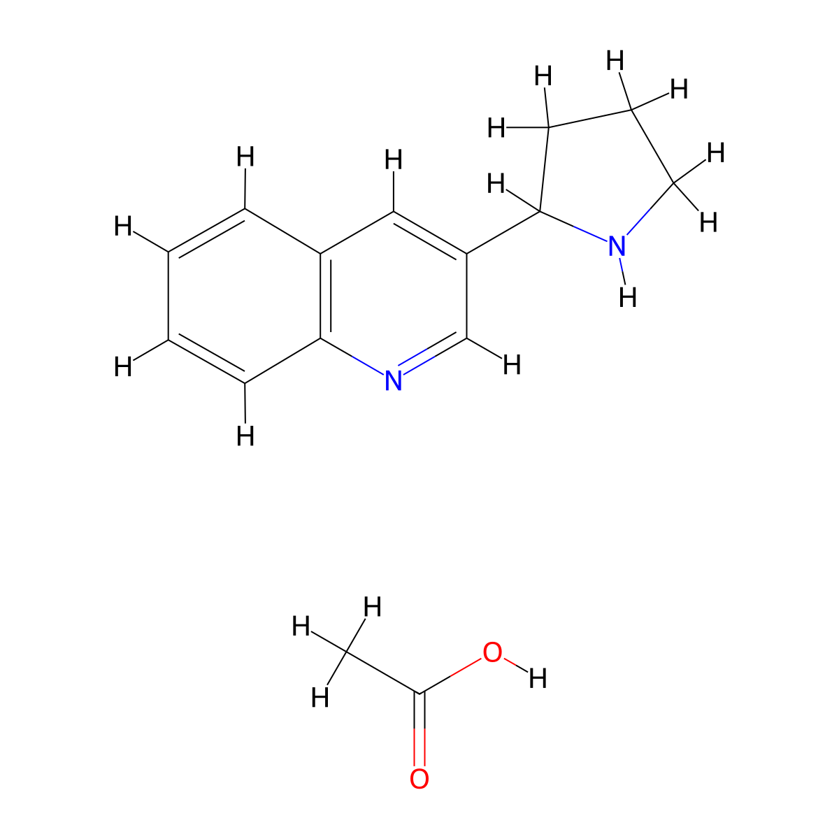 3-(Pyrrolidin-2-yl)quinoline acetate molecular structure, CAS 1177337-86-8